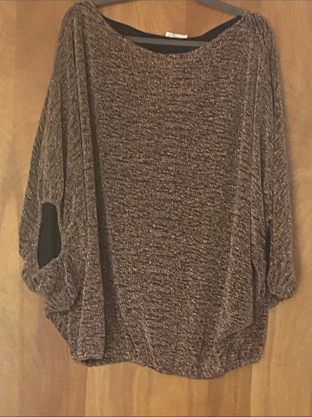 ODDY Marled Brown Dolman Sleeve Top